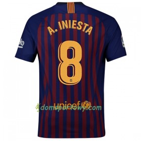 Koszulka FC Barcelona A_Iniesta 8 Domowe Koszulki Piłkarskie 2018-2019 Krótki Rękaw